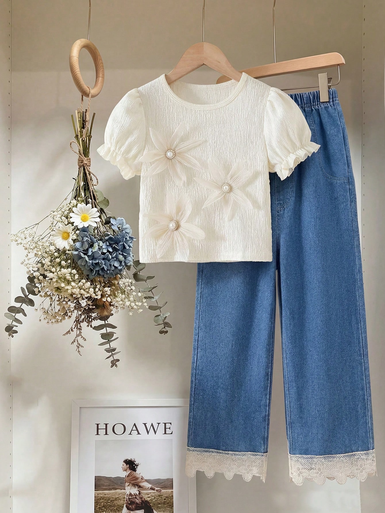 SHEIN Vintaside Kids مجموعة تي شيرت للفتيات المراه...