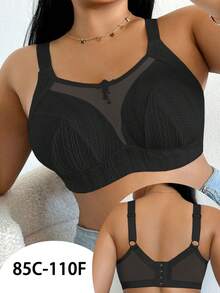 DesireSculpt Sujetador inalámbrico de talla grande - Negro - Ver 5