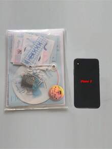 101Pcs/Bag Material Package INS Material Notebook Bag Series, Exquisite And Rich Sticker Material Paper Combination Gift Package, Scrapbook Supplies, Decorative Notebook Photo Frame Mobile Phone Case Water Cup Garbage Magazine Stationery Box DIY Personalized Collage - Multicolor - View 11