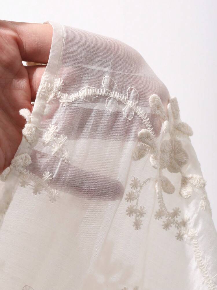 Women's Lace Long Sleeve Blouse, Elegant Style For Spring & Summer