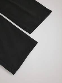 Officeau 男士修身休闲锥形弹力西装裤，薄款面料，商务正装黑色西裤，夏季 - 黑色 - 查看 6