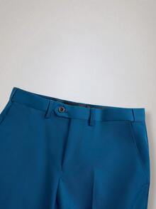 Officeau SuitGent 三件套男士高品质商务西装，撞色新郎婚礼礼服，修身休闲西装外套和裤子套装，春季礼服套装 - 霧霾藍 - 查看 7