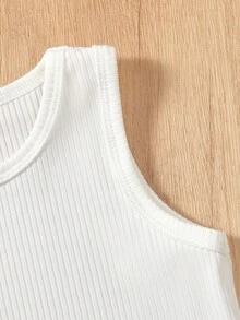 Conjunto de camiseta de tirantes y falda plisada de unicolor para niña - Multicolor - Ver 5