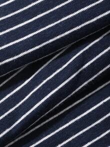 DAZY Bộ đồ ngủ 2 món tay ngắn kẻ sọc dành cho bé trai - Màu xanh hải quân - Xem 8