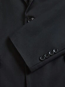 Officeau Bộ vest công sở nam 2 món, trang phục trang trọng cho công sở, đám cưới, lễ cưới (áo khoác + quần dài) - màu đen - Xem 8