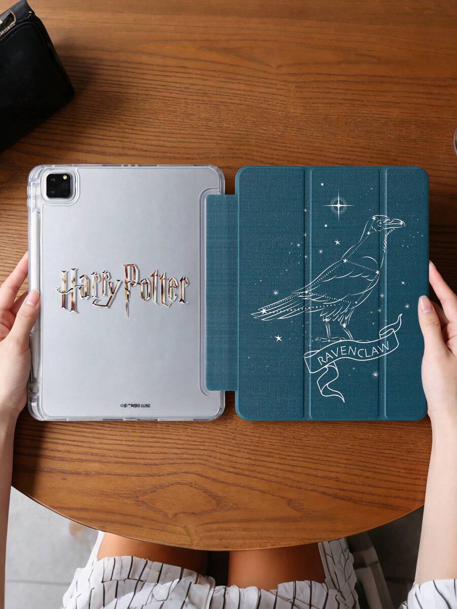 HARRY POTTER X SHEIN A Transparent Acrylic Three-Fold Double-Sided Printed Eagle Pattern Painting Case Compatible With IPad Mini 6/ Mini 7/Air/Air 2/9.7/10.5/10.2/Air 4/Air 5/10.9/Pro 11/10/2024 Air 11 (M2)/Pro11 (M4) 2024/Air 11-Inch (M3) 2025/Pad (A16) 11-Inch 11th Generation 2025 Model High Transparency Cover, Product Does Not Include Pen. Some Models Are Equipped With Built-In Pen Slots In The Frames - Multicolor - View 1