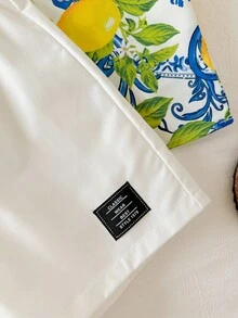SHEIN Bộ đồ 2 món cho bé trai gồm áo sơ mi ngắn tay in hình quả chanh dễ thương và quần trắng cạp chun, trang phục thường ngày cho kỳ nghỉ hè. - Nhiều màu - Xem 7