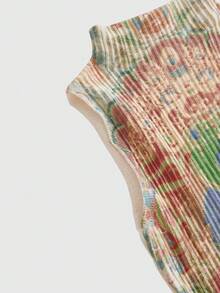 ROMWE Avant Áo hai dây ôm sát cổ cao in hình Phật, phong cách retro Trung Quốc mới. - Nhiều màu - Xem 3