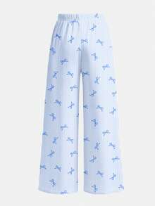 Bộ đồ 2 mảnh dễ thương kiểu retro cho bé gái, gồm áo thun ngắn tay và quần legging kẻ sọc xanh dương in hình nơ, thích hợp mặc hàng ngày. - Nhiều màu - Xem 8