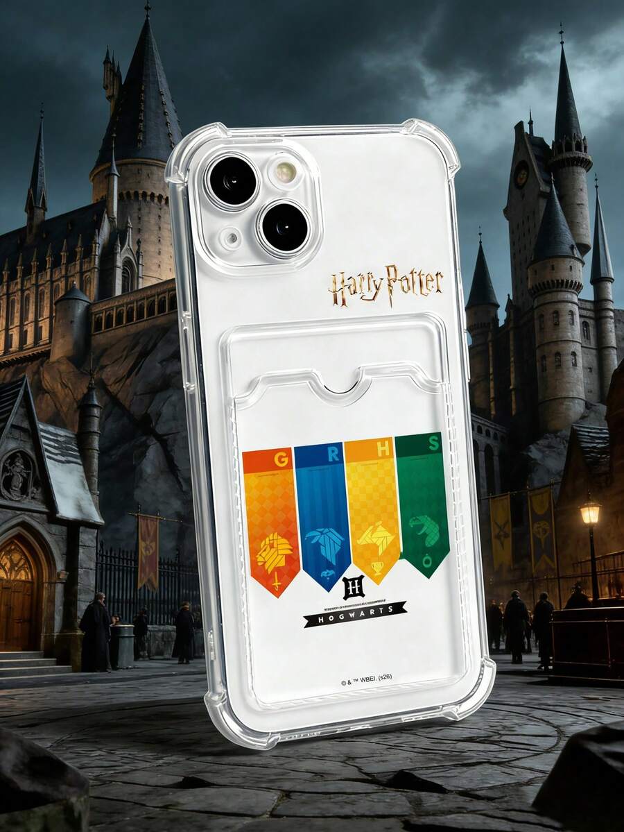 HARRY POTTER X SHEIN Ốp lưng điện thoại trong suốt có ngăn đựng thẻ, chống sốc, làm bằng chất liệu TPU mềm. - Nhiều màu - Xem 1