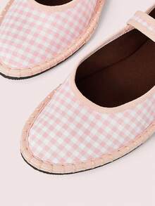 CUCCOO DOLLMOD 女鞋，浅粉色格子，时尚、优雅、经典、舒适的条纹，玛丽珍平底鞋。 - 嫩粉色 - 查看 5