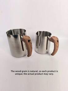 1个木柄咖啡拉花杯，304不锈钢奶泡壶带刻度，精准出奶嘴，防滑防烫咖啡店设备，600/900毫升，返校季学习用品 - 彩色 - 查看 12