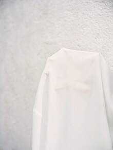 Lumivelle Women's Spring/Summer New White Shirt With Mandarin Collar Cape Design, Sleeveless, Elegant Metal Button Decor Shirt - White - View 8