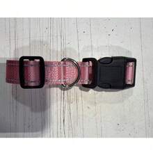 Collar de nailon para perros con hilo reflectante de huella pequeña, ajustable en tamaño para perros grandes, medianos y pequeños - Rosa - Ver 10