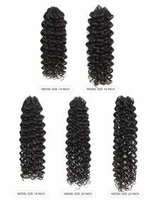 Boho Braids Miracle Knot 100% Remy 真人发丝，羽毛线钩编发，沙龙级丝滑无缝隐形自然黑色 Miracle Knots 羽毛钩编真人发，适合发量较少的女性，微型预环钩编真人发水波纹接发 - Natural Black - 查看 3