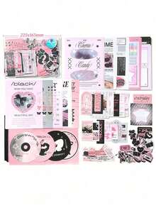 101Pcs/Bag Material Package INS Material Notebook Bag Series, Exquisite And Rich Sticker Material Paper Combination Gift Package, Scrapbook Supplies, Decorative Notebook Photo Frame Mobile Phone Case Water Cup Garbage Magazine Stationery Box DIY Personalized Collage - Multicolor - View 12