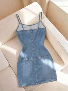 Resyla Hàng mới về, bán chạy nhất, in họa tiết giả denim, dáng regular fit, áo hai dây ôm sát ngắn cho nữ. - Nhiều màu - Xem 2