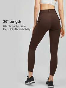 GLOWMODE Quần legging có thắt lưng FeatherFit™ 26" Tác động thấp hàng ngày Thông thường vào mùa hè - Cảm hứng quế - Xem 2