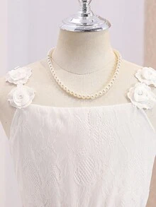 Đầm ren chiffon màu hồng thanh lịch không tay ôm sát người dành cho bé gái tuổi teen, thích hợp cho tiệc tối, Giáng sinh, Halloween, đám cưới, làm phù dâu, dạ hội, lễ tốt nghiệp, tựu trường và các dịp khác. - Hồng - Xem 5