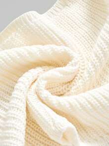 ROMWE Kawaii Plus Size Women Casual Layered Cute Crochet 3D Floral Decor Lantern Sleeve Cardigan Shrug, Versatile & Lightweight For Summer - Apricot - View 4