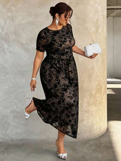 Firerie Plus Size Early Spring Comfortable Casual Elegant Date Night Party High-End Restaurant Versatile Basic Long Sleeve Fitted Stretch Dress For Women