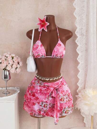 Bellisia Nuevo traje de baño para mujer 2026SS para vacaciones, citas, estilo occidental, cruceros, playa, isla, viajes por carretera, todas las estaciones, festivales de música, vacaciones bohemias, vacaciones bohemias, pantalones cortos plisados bohemios y frescos de otoño Y2K, conjunto de traje de baño elegante vintage casual jacquard a cuadros rosa y blanco, lindo y dulce de 3 piezas, ropa de playa casual para vacaciones para mujeres, conjunto de bikinis con cubrecuerpo, conjunto de atuendos de vacaciones para mujeres, atuendos de verano para mujeres, atuendos de cumpleaños para mujeres, atuendos de festival de 2 piezas para mujeres, atuendos de verano de 2 piezas para mujeres, atuendo de fiesta de playa para mujeres, atuendo de té para mujeres de 2 piezas