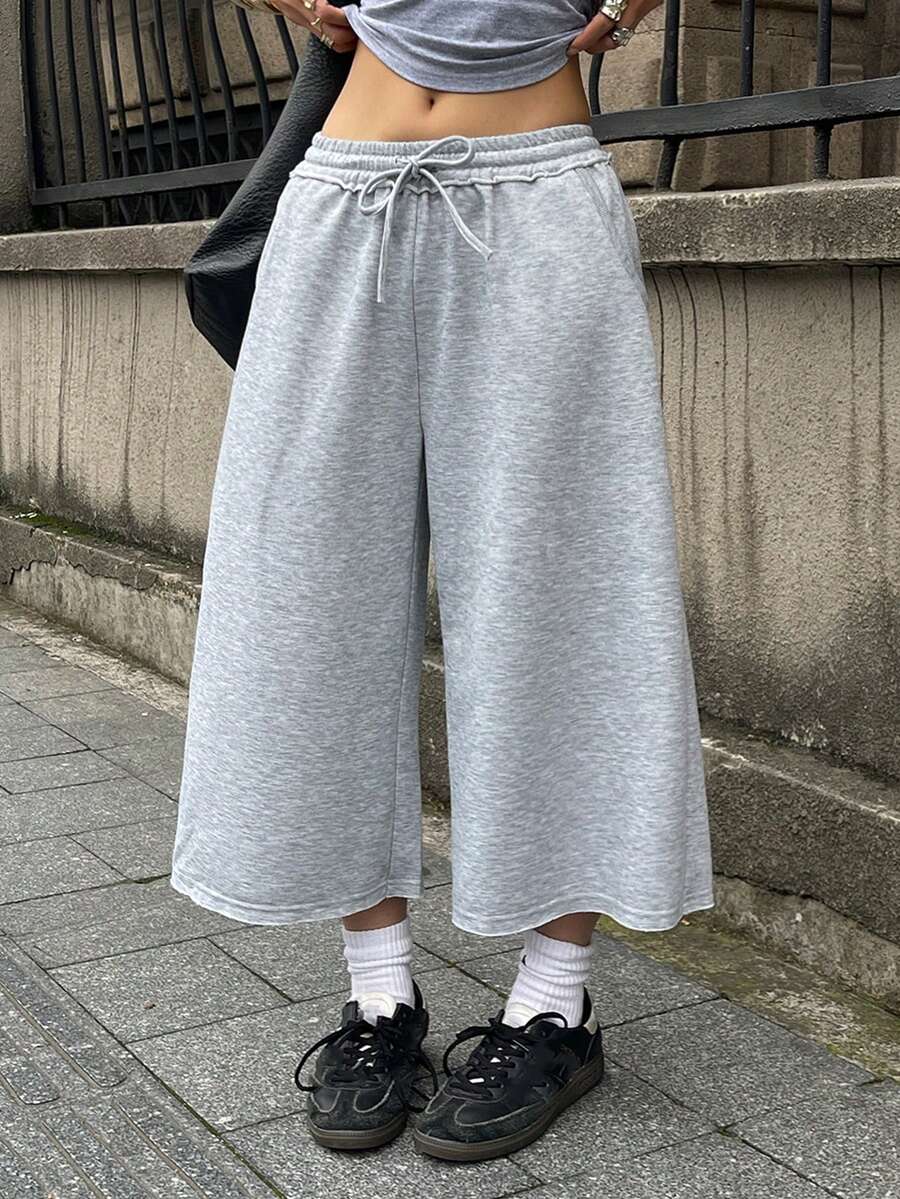 Coolane 女士春夏街头风复古水洗做旧舒适牛仔效果黑色短裤 - 淺灰色 - 查看 1
