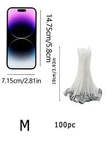100pcs Candle Wicks For Making Candles, Waxed Wicks For Candle Making DIY,Smokeless Candle Wicks - White - View 5