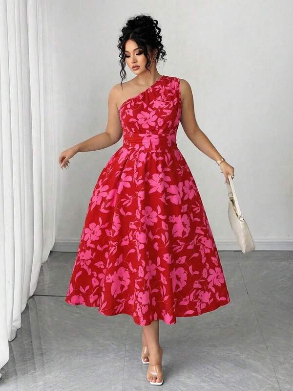 Elenzga Vestido maxi de punto con estampado floral azul y blanco para mujer de talla grande, adecuado para volver al colegio, graduación, San Valentín, festival de música, Día de la Madre, Halloween, Acción de Gracias, Pascua, Baile de graduación, citas, temporada de bodas, viajes al aire libre