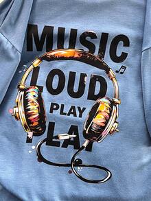 Áo thun ngắn tay in chữ dành cho bé trai tuổi teen, kiểu dáng thường ngày. - Màu xanh nhạt - Xem 6