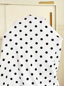 SHEIN Áo thun cổ tròn ôm dáng in chấm bi, thích hợp mặc thường ngày cho phụ nữ mang thai, mùa hè. - trắng - Xem 7