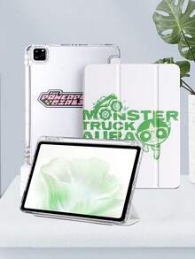 THE POWERPUFF GIRLS X SHEIN 透明亚克力三折双面印刷毛毛字图案彩绘保护套，兼容 iPad Mini 6/ Mini 7/Air/Air 2/9.7/10.5/10.2/Air 4/Air 5/10.9/Pro 11/10/2024 Air 11 (M2)/Pro 11 (M4) 2024/Air 11 英寸 (M3) 2025/ (A16) 11 英寸第十一代 2025 款。高透明度保护套，产品不含触控笔。部分型号在框架内设有内置触控笔插槽。 - 彩色 - 查看 5