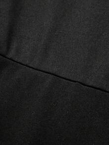 Vestido negro de cuello cuadrado ajustado para adolescentes, versátil para primavera/verano y vacaciones, ajuste ceñido y adecuado para salidas, fiestas y diversas ocasiones - Negro - Ver 6