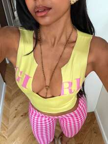 Maweii Plus Size Women's Sexy Casual Vacation Daily V-Neck Sleeveless Bodycon Tank Top And Plaid Print Shorts 2-Piece Set - Multicolor - View 6