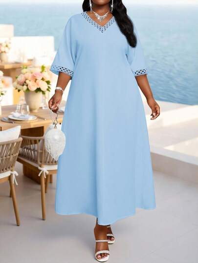 sachin and babi light blue dress Spaghetti V-Cut Beaded High Slit Shiny Party Ball Gown (00207456)
