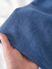 EMERY ROSE Women's Casual Solid Color Linen-Like Shirt, Spring/Summer Carnival Royal Blue Blouse Summer Casual Tops Blue Summer Top Royal Blue Top Women Blue Blouse For Women,Casual - Blue - View 5