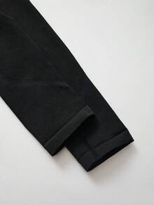 Seamluxe SHEIN Sport 女士条纹高腰休闲健身紧身裤 - 黑色 - 查看 4