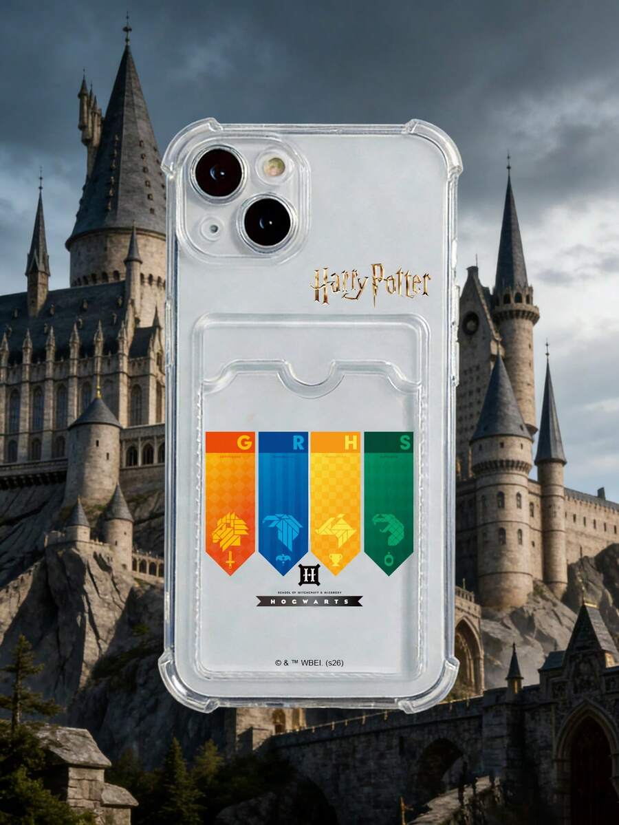HARRY POTTER X SHEIN 透明卡槽手机壳 防震软TPU保护套 - 彩色 - 查看 1