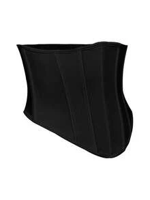 EasyFave 1pc Black Corset Waist Belt, Suitable For Daily Wear - Black and White - View 8