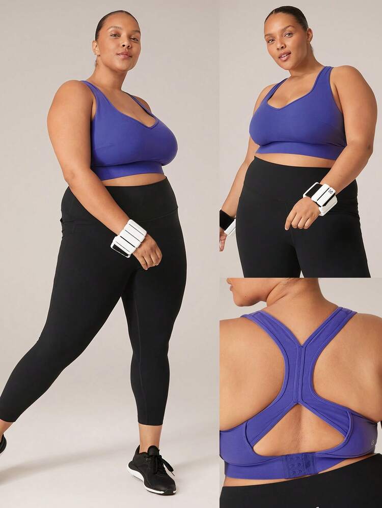 FeatherFit™-Sculpt Cutout Racerback Sports Bra Tank Top Medium Impact Jogging Running Training Removable Cups