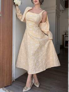 Modelyn Bộ đồ nữ Jacquard thanh lịch dành cho hoạt động ngoài trời - Màu Khaki - Xem 7