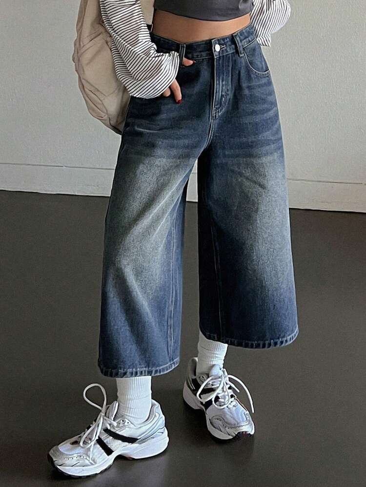 Women's Loose Distressed Denim Shorts, Korean Style