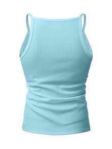 Manfinity Dauomo Camiseta de tirantes ajustada de unicolor para hombres, versátil para el verano - Rosa - Ver 2