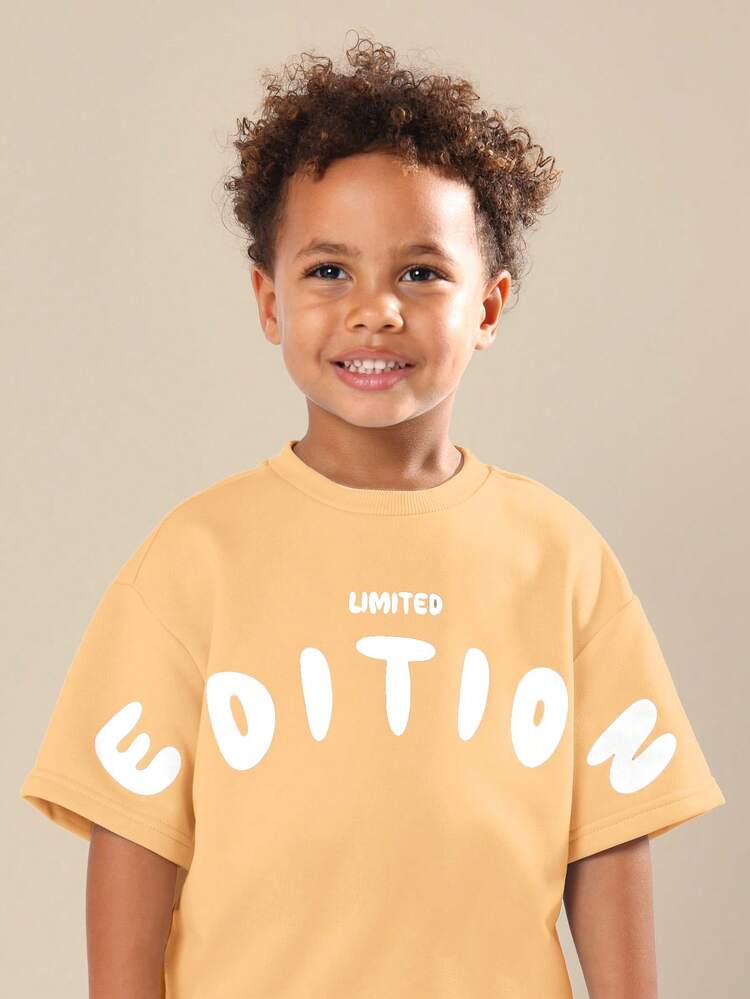Oversized Boys Limited Edition Graphic Print T-Shirt With Round Neck Short Sleeves Casual Everyday Wear