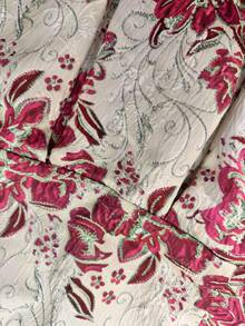 Sweetra Đầm chữ A dáng phồng jacquard thanh lịch cỡ lớn, thích hợp cho mùa xuân/hè. - Hồng - Xem 3