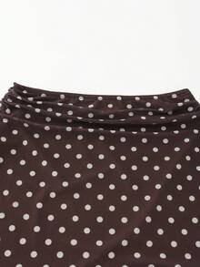 Franclia Bộ 2 món gồm áo thun tay loe in chấm bi và chân váy đuôi cá. - Bụi tím - Xem 7