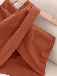 Travachic Women's Solid Color Criss-Cross Halter Top,Summer Top - Burnt Orange - View 4