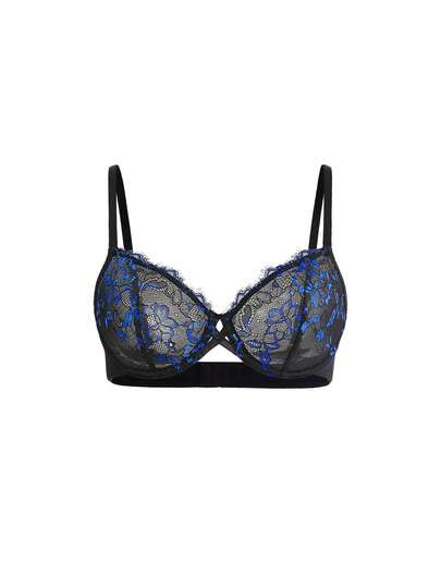 ROMWE Goth 1pc Lace Embroidered Bright Color Bra For Women