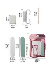 10/8/5 件装，美甲修脚套装，迷你指甲锉和橙木指甲棒套装，双面指甲锉，木质角质层推，指甲清洁工具，指甲棒，美甲笔，美甲技师DIY美甲护理用品 - 彩色 - 查看 2