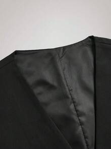 Officeau Bộ vest nam Caelus 3 món dáng ôm, trang trọng, thích hợp cho công việc/sự kiện xã hội, đám cưới chú rể, gồm áo khoác, quần và áo vest. - màu đen - Xem 10